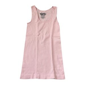 ◻️LIP STICK: Women’s one size, pale pink stretchy ribbed tank top, scoop neck◻️